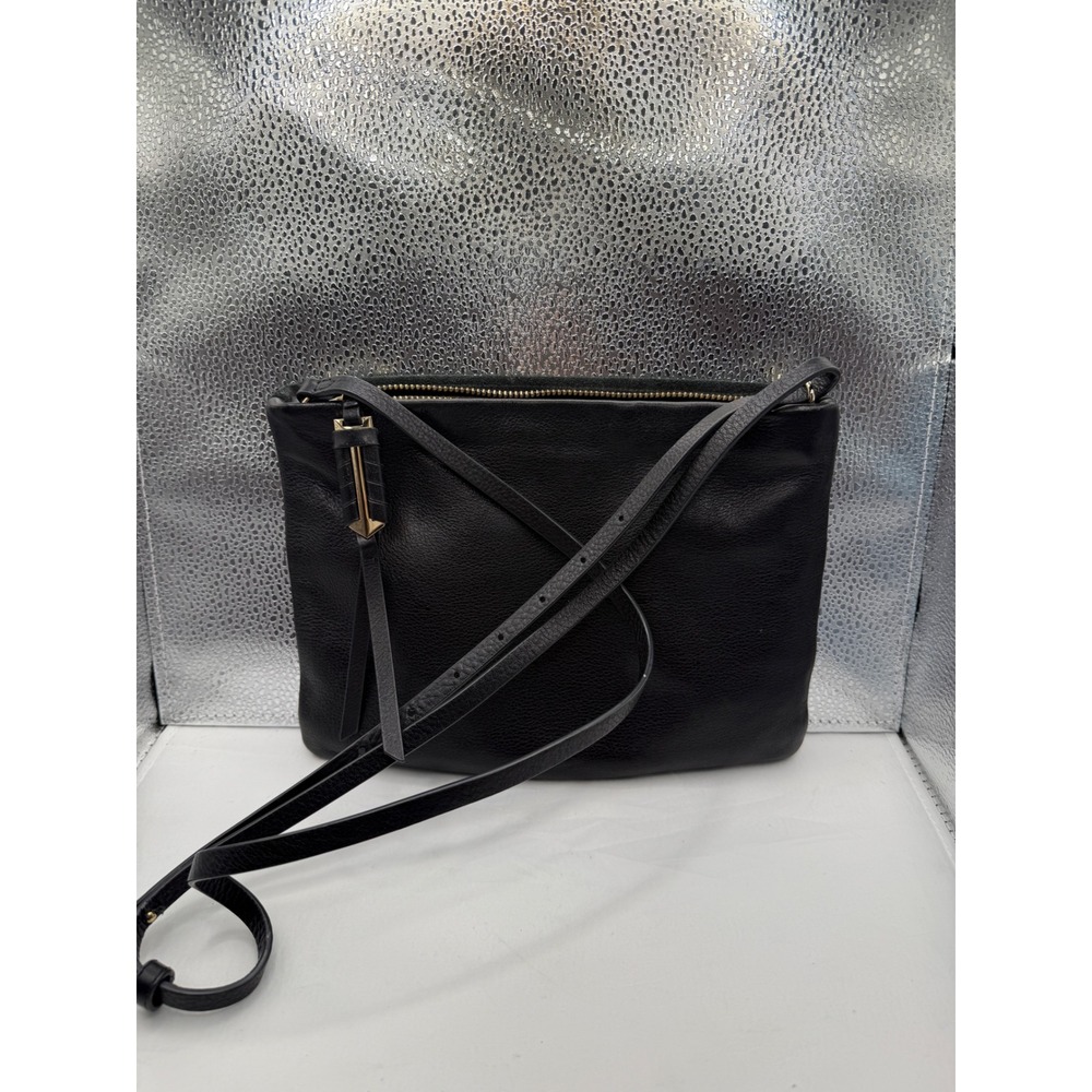 COVEN Black Leather Suede Envelope Crossbody Shoulder Bag Purse Gold‎ Hardware - Picture 2 of 4